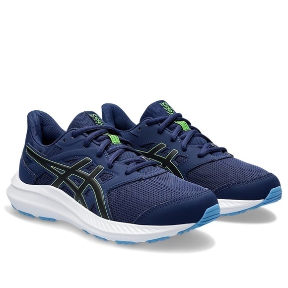 ASICS JOLT 4 GRADE SCHOOL SHOES LACE UP Size 3 1/2 Blue Expanse/Black - Picture 1 of 17